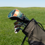 Leuke  UFO bij zonsondergang gepersonaliseerd Golfheadcover (Insitu)