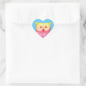 Leuke Uil Blauw Hart Sticker (Tas)