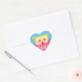 Leuke Uil Blauw Hart Sticker (Envelop)
