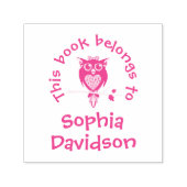 Leuke uil boeknaam kinder bibliotheekstempel  zelfinktende stempel (Design)