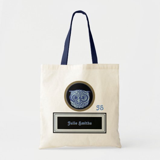 Leuke uil / gepersonaliseerd tote bag (Voorkant)