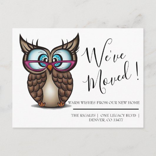 Leuke uil Home Moving Briefkaart (Voorkant)