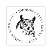 Leuke  Uil Illustratie Retourlabel Zelfinktende Stempel (Design)