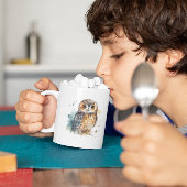 Leuke uil in de waterverf koffiemok