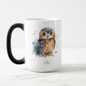 Leuke uil in de waterverf magische mok (Links)
