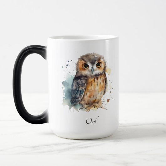 Leuke uil in de waterverf magische mok (Links)