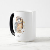 Leuke uil in de waterverf magische mok (Voorkant links)