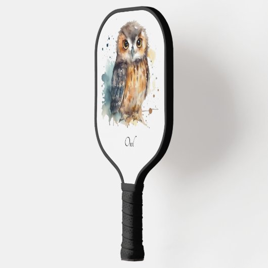 Leuke uil in de waterverf pickleball paddle (Links)