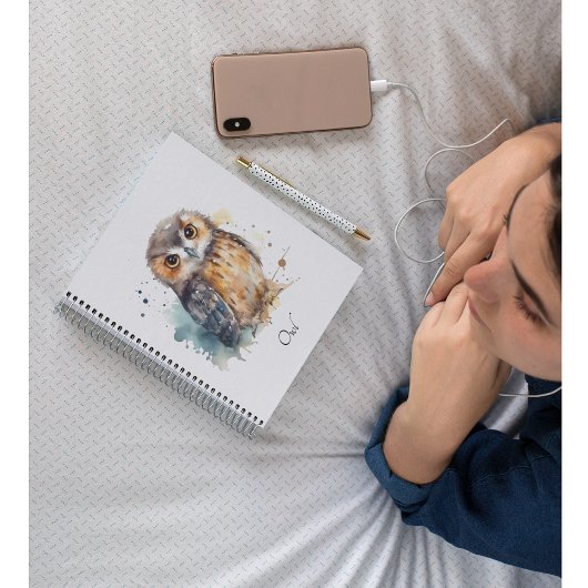 Leuke uil in de waterverf planner