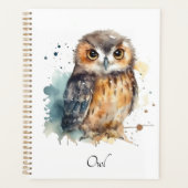 Leuke uil in de waterverf planner (Voorkant)