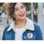 Leuke uil in de waterverf ronde button 3,2 cm