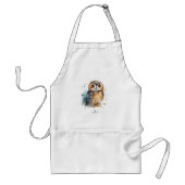 Leuke uil in de waterverf standaard schort (Voorkant)