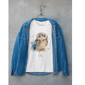Leuke uil in de waterverf t-shirt