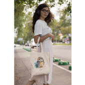 Leuke uil in de waterverf tote bag