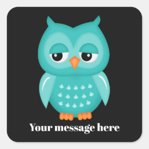 Leuke uil liefhebbers Bericht toevoegen Vierkante Sticker