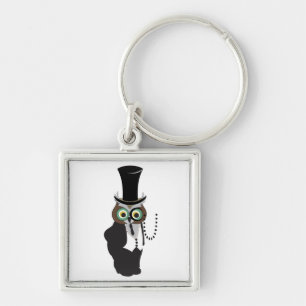 Leuke Uil met Monocle Sleutelhanger