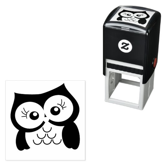 Leuke Uil Rubber Stamp Zelfinktende Stempel (In situ)