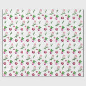 Leuke Uil Santa Met Kerstmis Ballen en takken Cadeaupapier (Vlak)