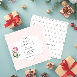 Leuke Uil Santa Waterverf Illustratie Kaart