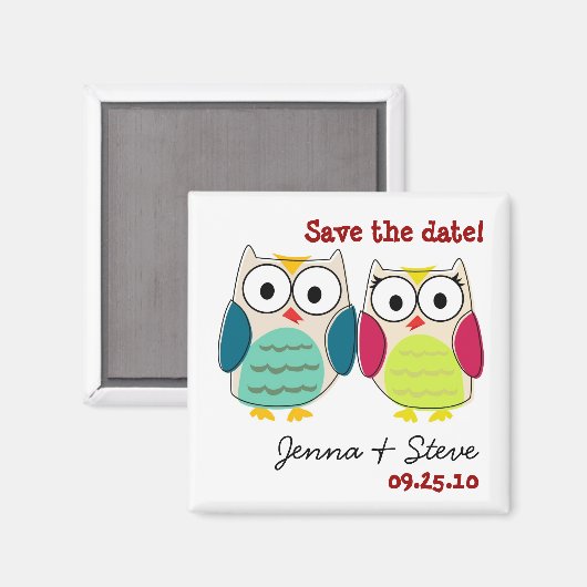 Leuke Uil Save the Date Magnets Magneet (Voorkant / Achterkant)