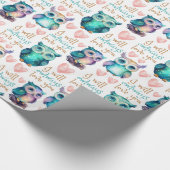 Leuke Uil Uilways Love You Kleurrijk Cadeaupapier (Hoek)
