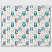 Leuke Uil Uilways Love You Kleurrijk Cadeaupapier (Vlak)