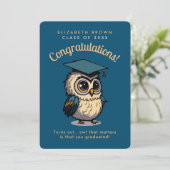 Leuke Uil Wise Afstuderen Kinder Partij Cartoon Ka (Staand voorkant)