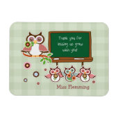 Leuke uilen aangepaste naam leraar waardering magneet (Horizontaal)