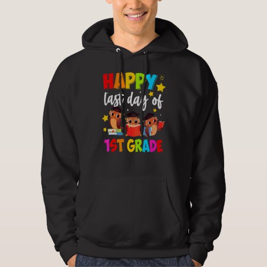 Leuke uilen Gelukkige laatste dag van 1e klas Hoodie (Voorkant)