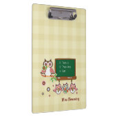 Leuke uilen leraar waardering aangepaste naam cade klembord (Rechts)