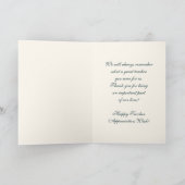 Leuke uilen leraar waardering bedankkaart (Binnen)