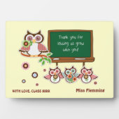 Leuke uilen leraar waardering op maat geschenk fotoplaat (voorkant)