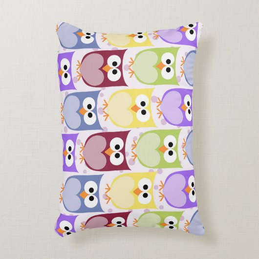 Leuke uilen, Uil Pattern, Baby uilen, Kleurrijke u Accent Kussen (Voorkant(Verticaal))