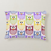 Leuke uilen, Uil Pattern, Baby uilen, Kleurrijke u Accent Kussen (Achterkant)