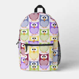 Leuke uilen, Uil Pattern, Baby uilen, Kleurrijke u Bedrukte Rugzak
