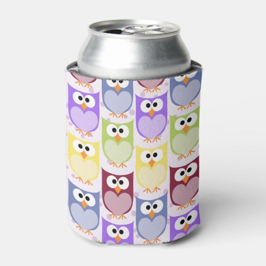 Leuke uilen, Uil Pattern, Baby uilen, Kleurrijke u Blikjeskoeler (Blikje Voorkant)