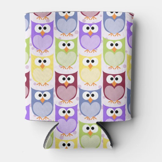 Leuke uilen, Uil Pattern, Baby uilen, Kleurrijke u Blikjeskoeler (Voorkant)