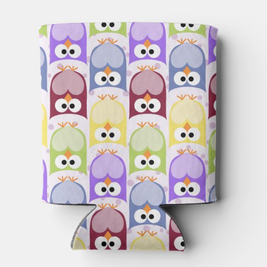 Leuke uilen, Uil Pattern, Baby uilen, Kleurrijke u Blikjeskoeler (Achterkant)