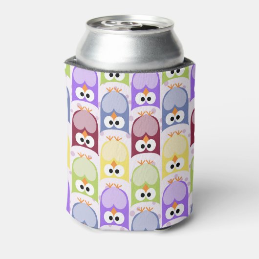 Leuke uilen, Uil Pattern, Baby uilen, Kleurrijke u Blikjeskoeler (Blikje Achterkant)