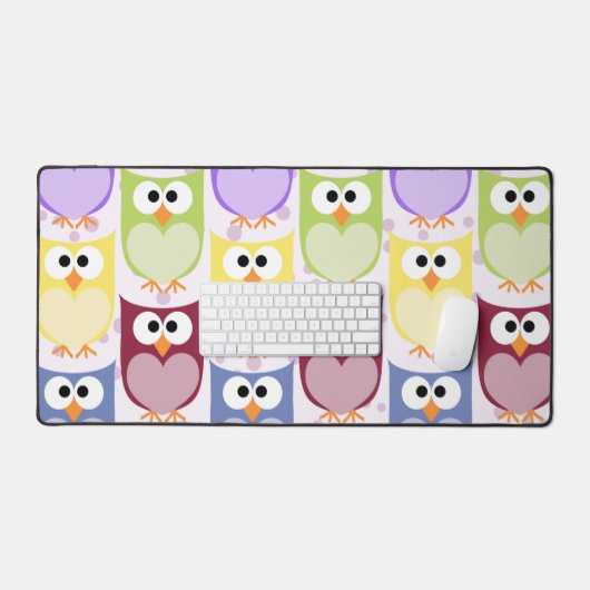 Leuke uilen, Uil Pattern, Baby uilen, Kleurrijke u Bureaumat (Keyboard & Muis)