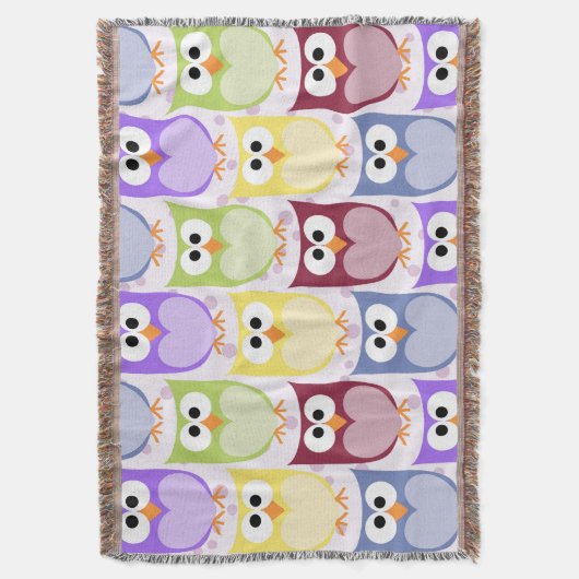 Leuke uilen, Uil Pattern, Baby uilen, Kleurrijke u Deken (Voorkant Verticaal)