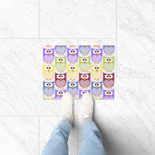 Leuke uilen, Uil Pattern, Baby uilen, Kleurrijke u Deurmat