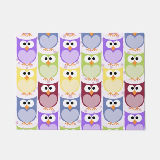 Leuke uilen, Uil Pattern, Baby uilen, Kleurrijke u Deurmat (Voorkant)