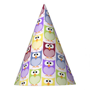 Leuke uilen, Uil Pattern, Baby uilen, Kleurrijke u Feesthoedjes