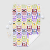 Leuke uilen, Uil Pattern, Baby uilen, Kleurrijke u Golfhanddoek (Insitu)