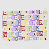 Leuke uilen, Uil Pattern, Baby uilen, Kleurrijke u Golfhanddoek (Horizontaal)