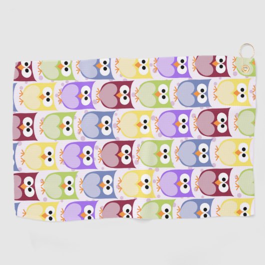 Leuke uilen, Uil Pattern, Baby uilen, Kleurrijke u Golfhanddoek (Horizontaal)