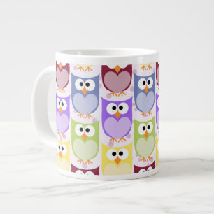 Leuke uilen, Uil Pattern, Baby uilen, Kleurrijke u Grote Koffiekop