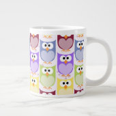 Leuke uilen, Uil Pattern, Baby uilen, Kleurrijke u Grote Koffiekop (Rechts)