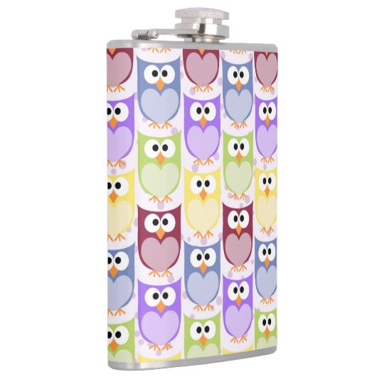 Leuke uilen, Uil Pattern, Baby uilen, Kleurrijke u Heupfles (Rechts)